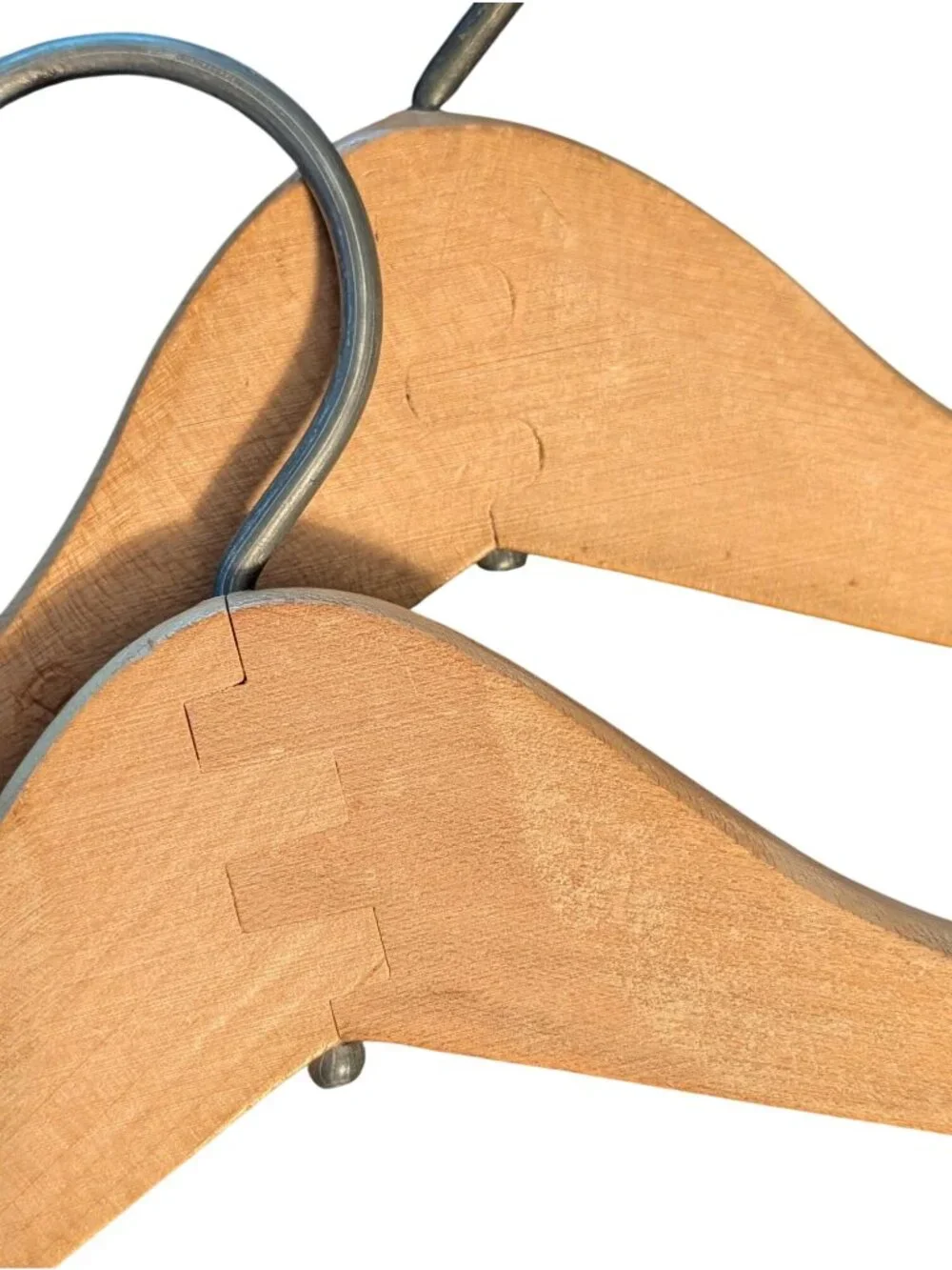 Set Of 11 Wooden/Plastic Suit Hangers With Metal Hooks & Pant Bar